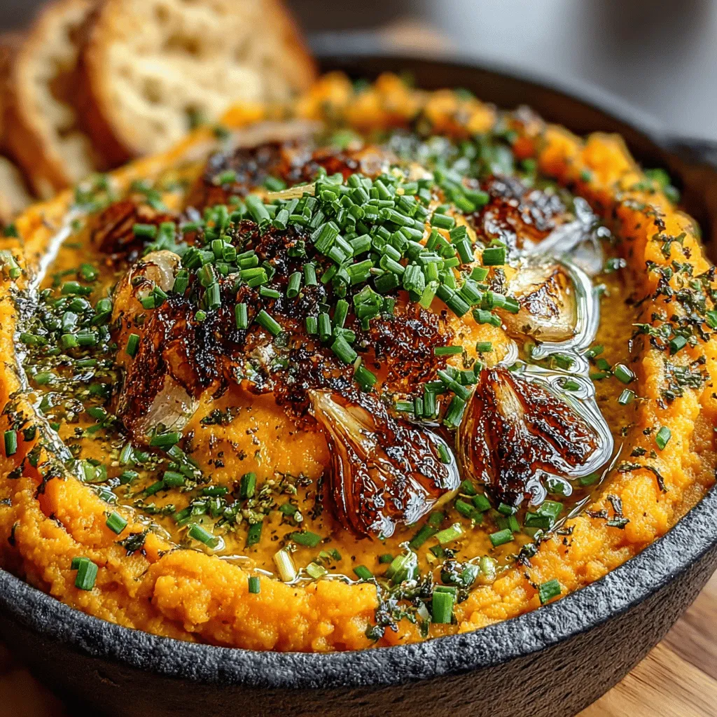 Roasted Garlic Sweet Potato Mash is a delectable and nutritious side dish that elevates the humble mashed potato to new heights. By incorporating the natural sweetness of sweet potatoes and the rich, aromatic flavor of roasted garlic, this recipe creates a delightful combination that complements a wide range of main courses. Whether it’s served during a festive holiday feast or as a comforting side for a weeknight dinner, this mash is sure to impress both guests and family members alike.