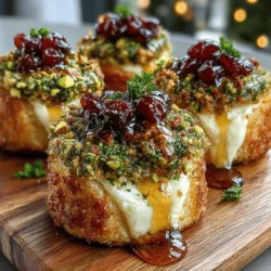 If you're looking for an impressive yet simple appetizer that combines gourmet flair with rustic charm, look no further than Savory Pistachio-Crusted Brie Bites. These delightful morsels are not only visually appealing but also pack a flavor punch that is sure to impress your guests. The creamy richness of Brie cheese pairs exquisitely with the crunchy texture of pistachios, and the subtle earthiness of rosemary adds a unique twist. Perfect for parties, holiday gatherings, or even a cozy night in, these bites offer a delicious way to elevate any occasion.