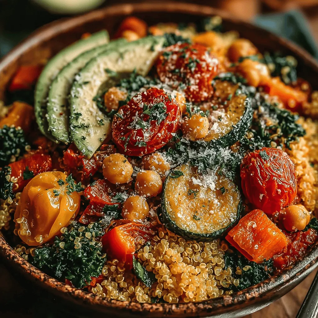 The Rainbow Quinoa Bowl Delight is not just a meal; it’s a celebration of color, flavor, and nutrition all on one plate. This dish combines a variety of fresh vegetables with protein-packed quinoa, creating a visually stunning and healthful option for anyone looking to enhance their diet with vibrant, nutrient-dense foods. With its array of colors, the Rainbow Quinoa Bowl is as appealing to the eyes as it is to the palate, making it an excellent choice for both busy weeknights and leisurely weekend meals.